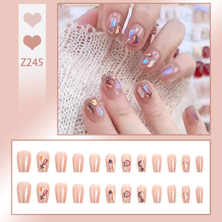 High-quality artificial nail set with glitter and holographic accents Bowlift