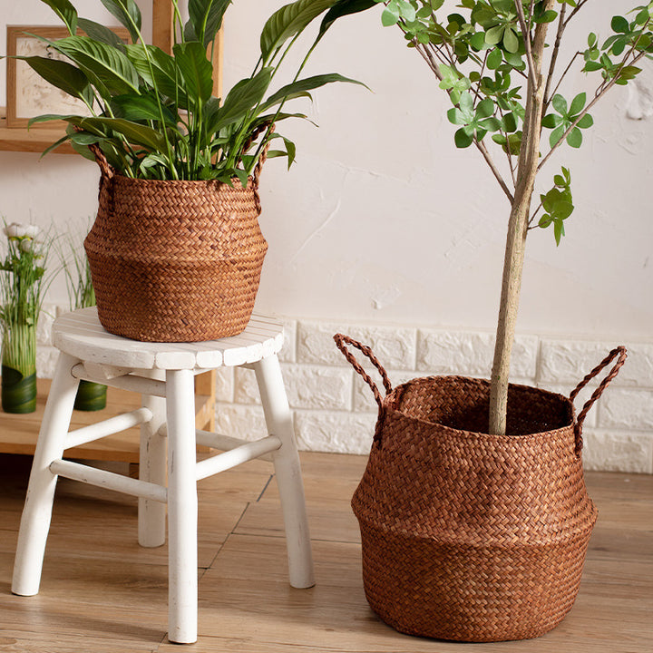 Handwoven Natural Fiber Storage Basket Bowlift