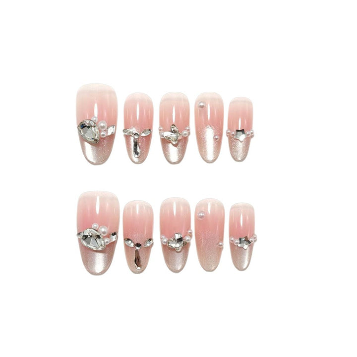 Artificial nails with luxurious jewelry accents Bowlift