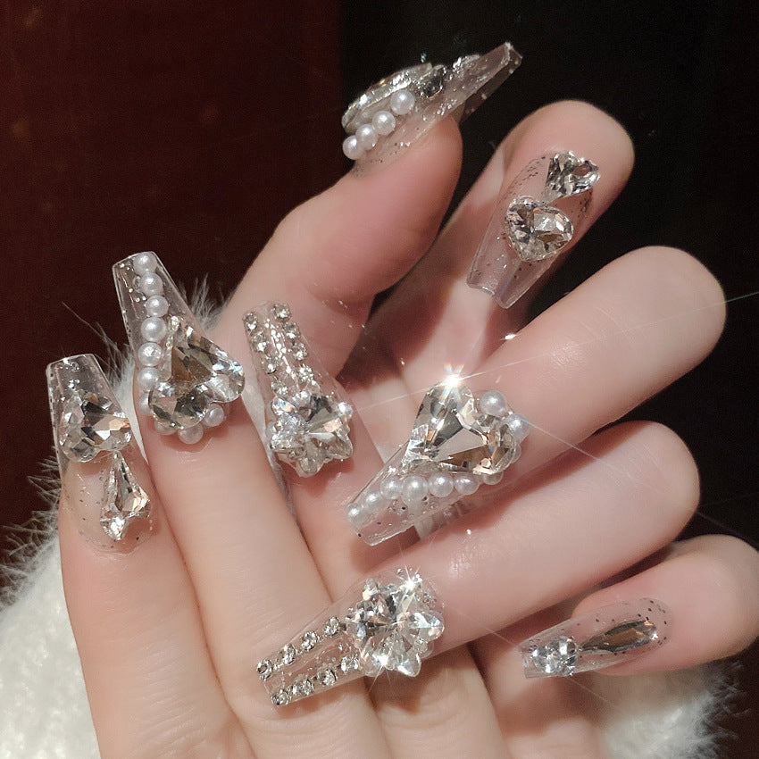 Decorative Crystal Embellished Nail Tips Bowlift