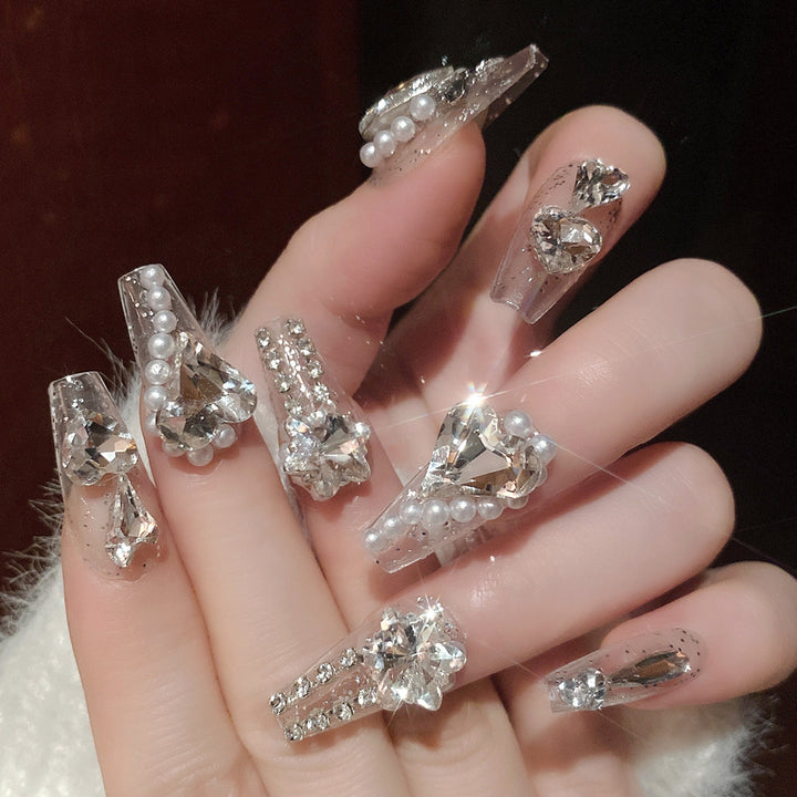 Decorative Crystal Embellished Nail Tips Bowlift