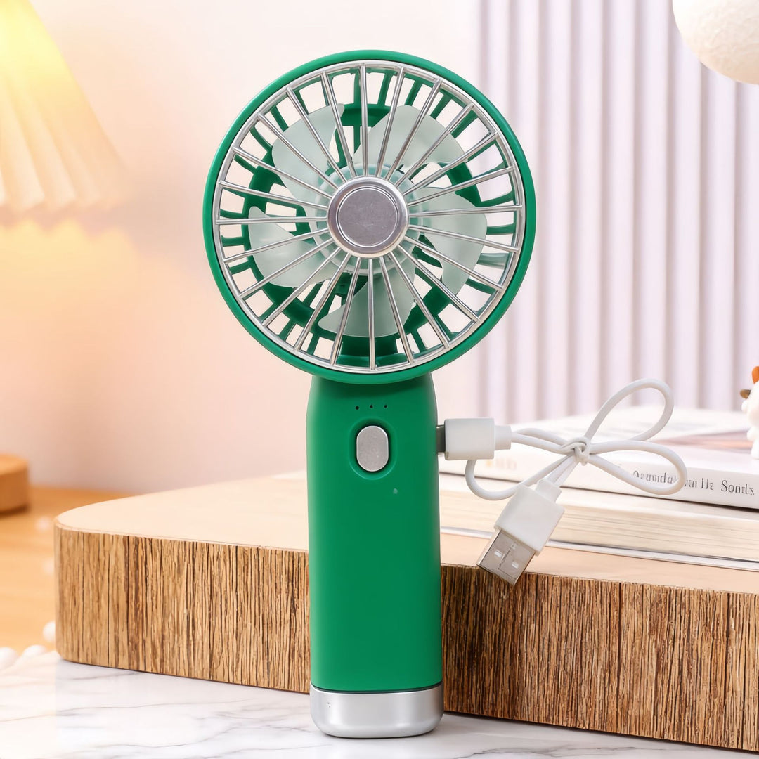 Ladies Portable Hand Fan with USB Connection and Ergonomic Design Bowlift