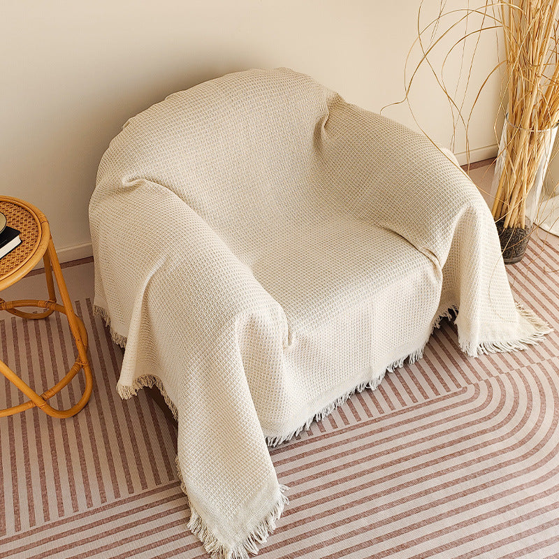 Cozy Waffle Weave Throw Blanket