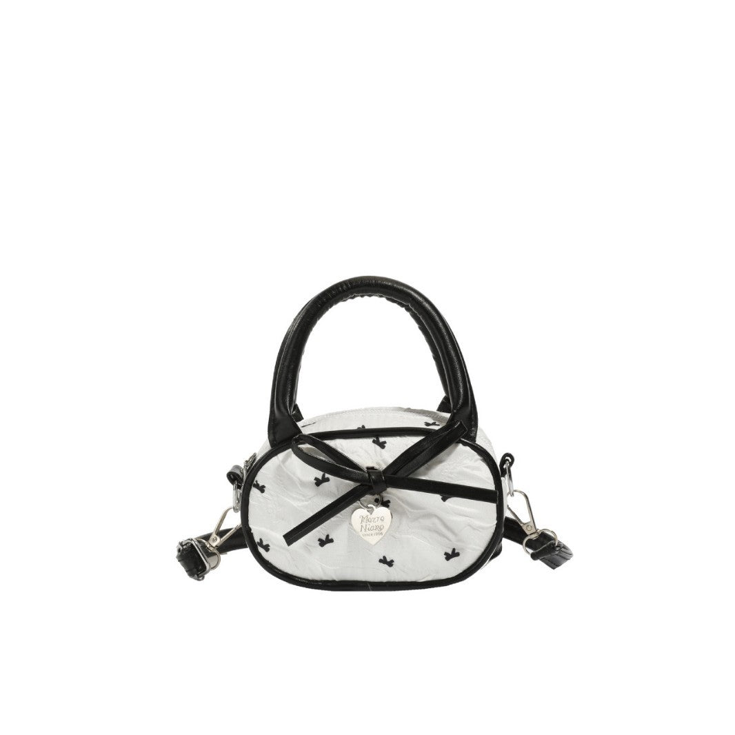 Quilted Mini Handbag with Heart Detail Bowlift