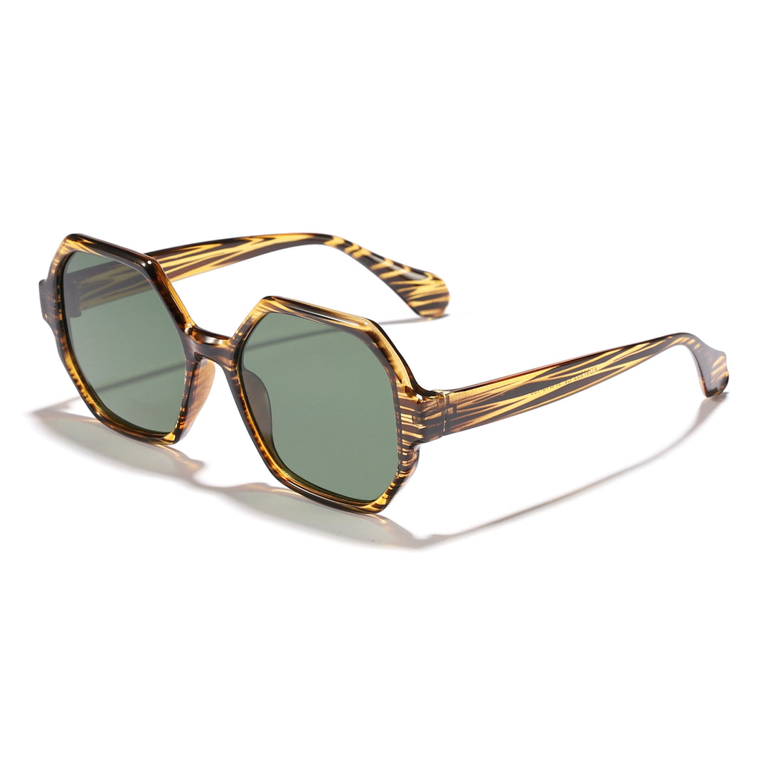 Women's fashionable sunglasses with hexagonal frame and UV protection Bowlift