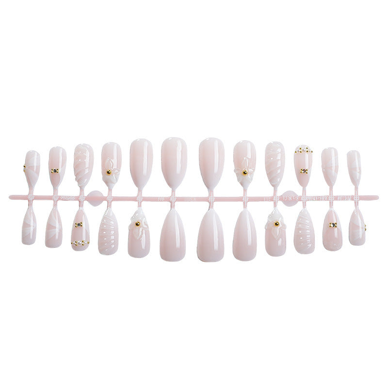 Acrylic nail set with luxurious and stylish decorations Bowlift