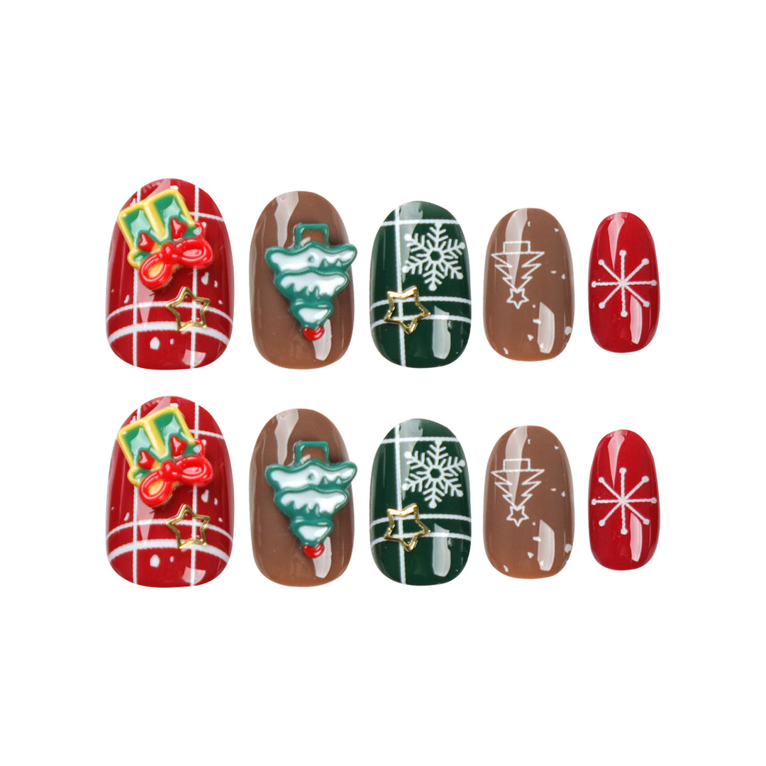 Artistic Christmas nail art with festive design Bowlift