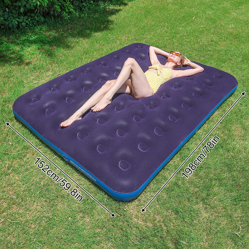 Women's Inflatable Luxury Air Mattress with Soft Velour Surface Bowlift