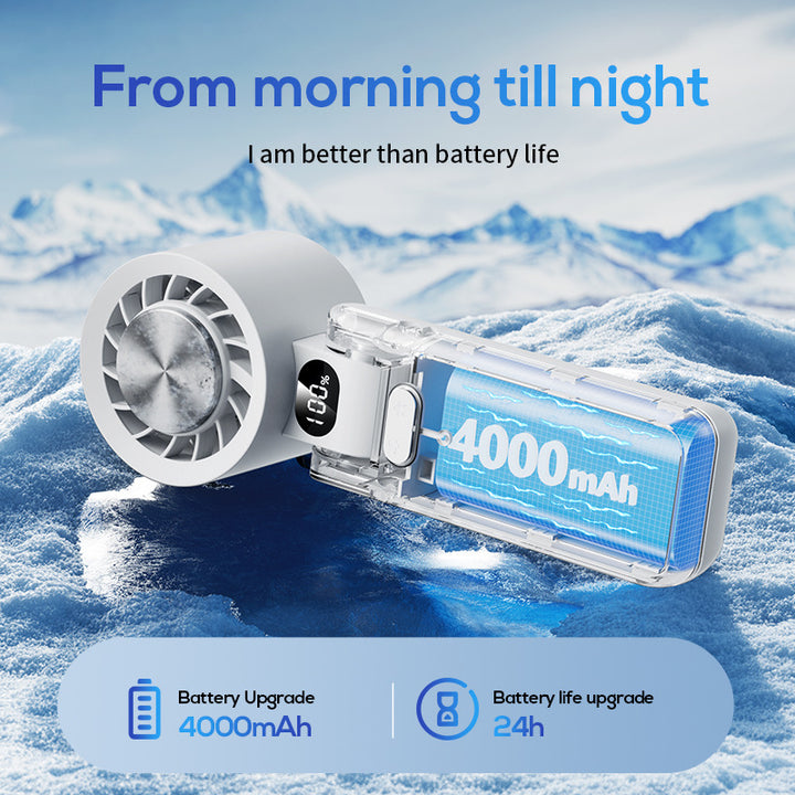 Unisex Smart Handheld Cooling Fan with LED Display Bowlift