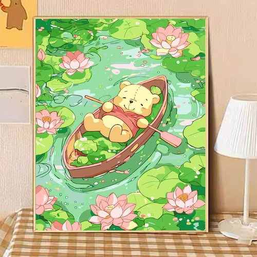 Playful Bear Illustration Canvas Art Bowlift