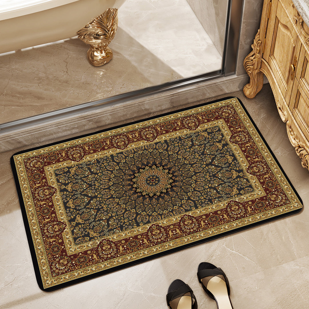 Floral-Patterned Luxury Bath Mat Bowlift