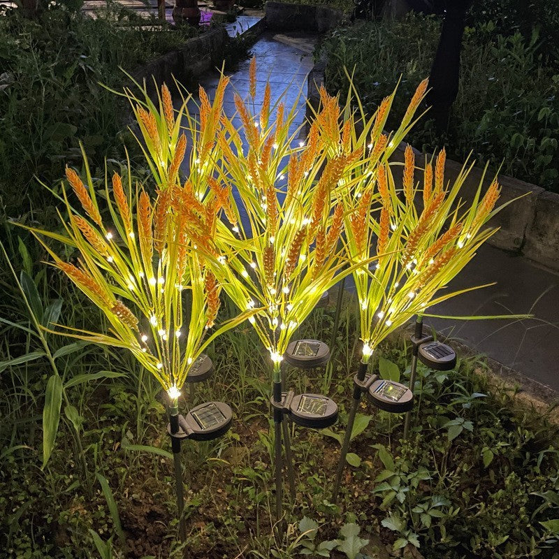 Solar Ornamental Grass Stake Lights With Warm White LED Accents Bowlift