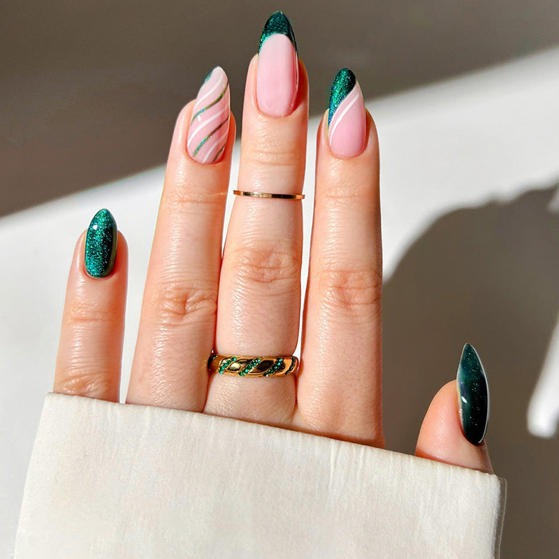 Glittery Ombre Press-On Nail Set Bowlift