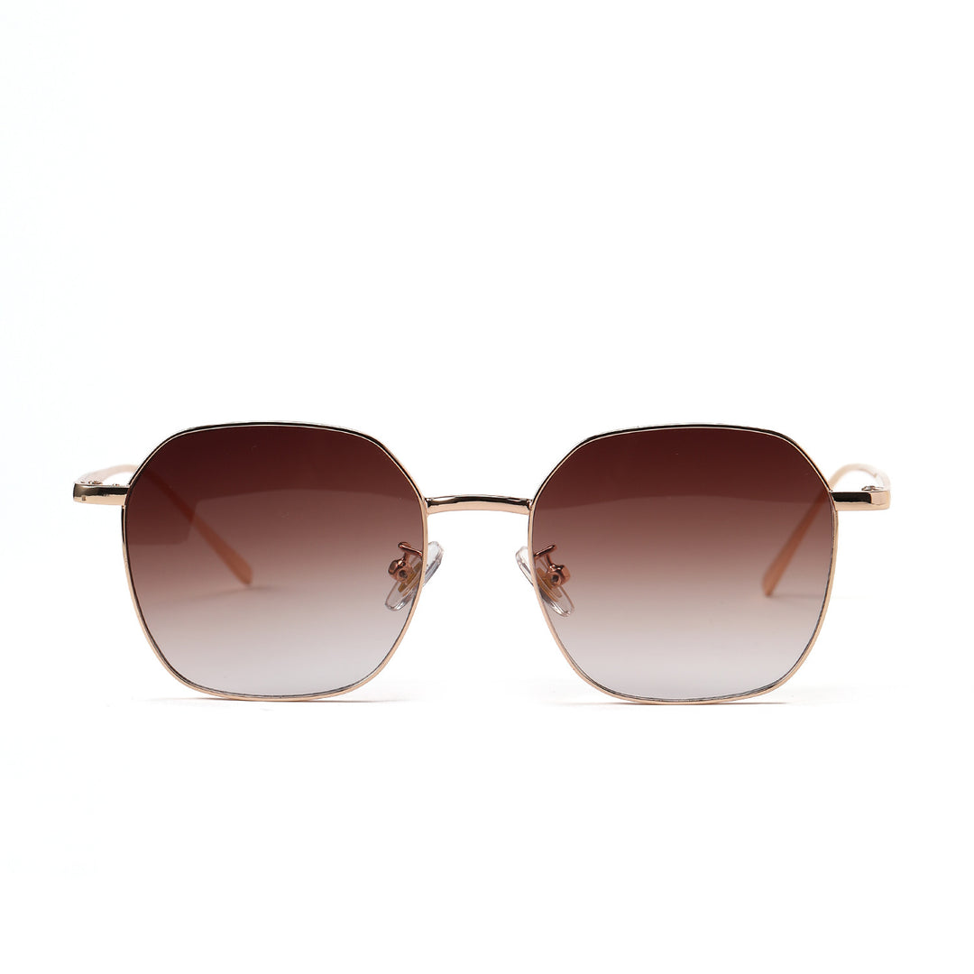 Women geometric sunglasses with modern metal frame Bowlift