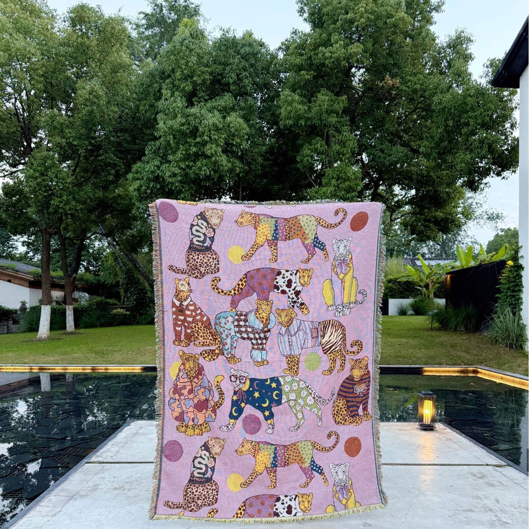 Artistic Animal Print Throw Blanket