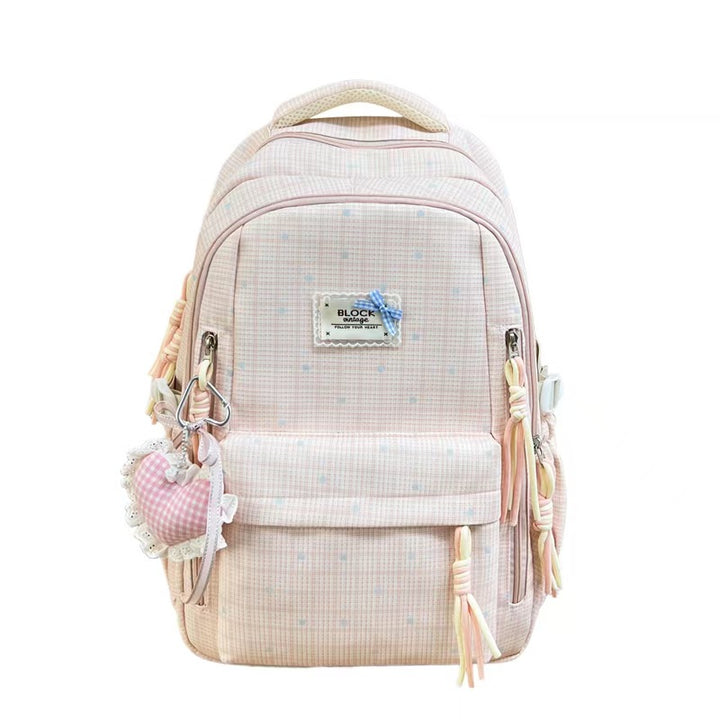 Stylish Gingham Pattern Backpack Bowlift