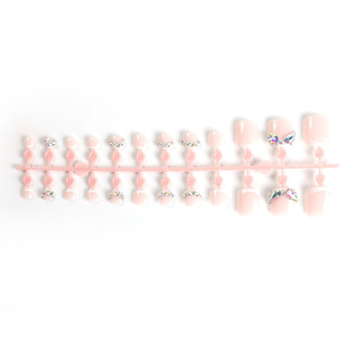 Decorative Press-On Nail Art Set with 3D Butterfly Accents Bowlift