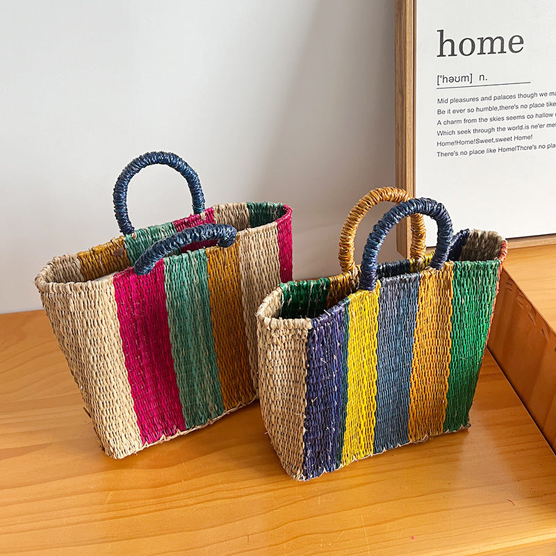 Women's versatile and handcrafted tote bag made of colorful seagrass Bowlift