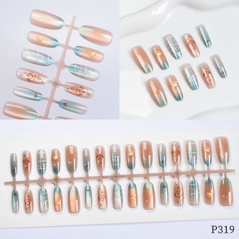 Artistic Decorative Press-On Nail Set Bowlift
