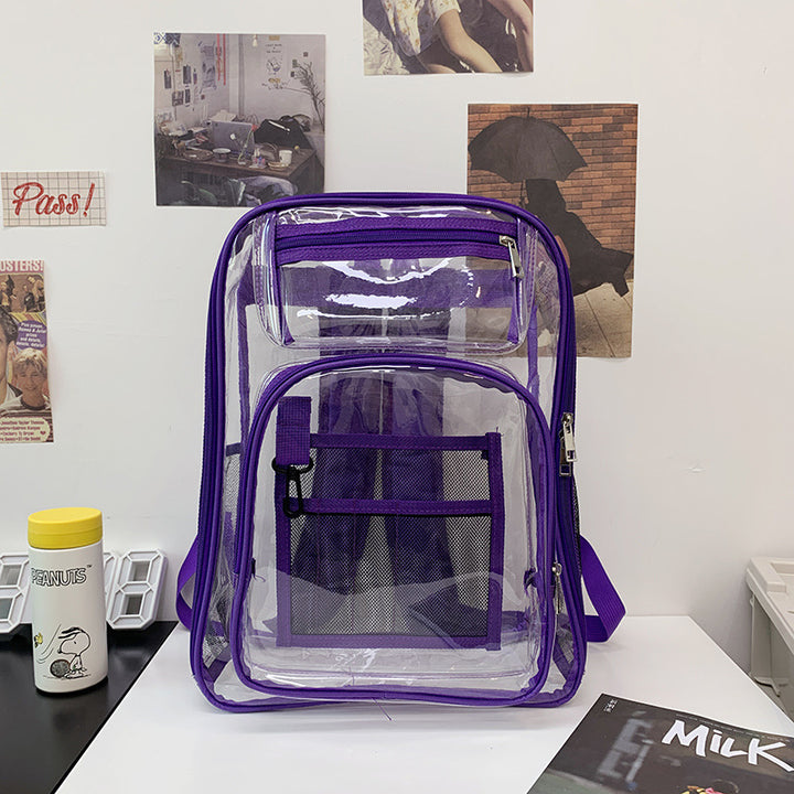 Transparent Multi-Pocket Clear School Backpack Bowlift