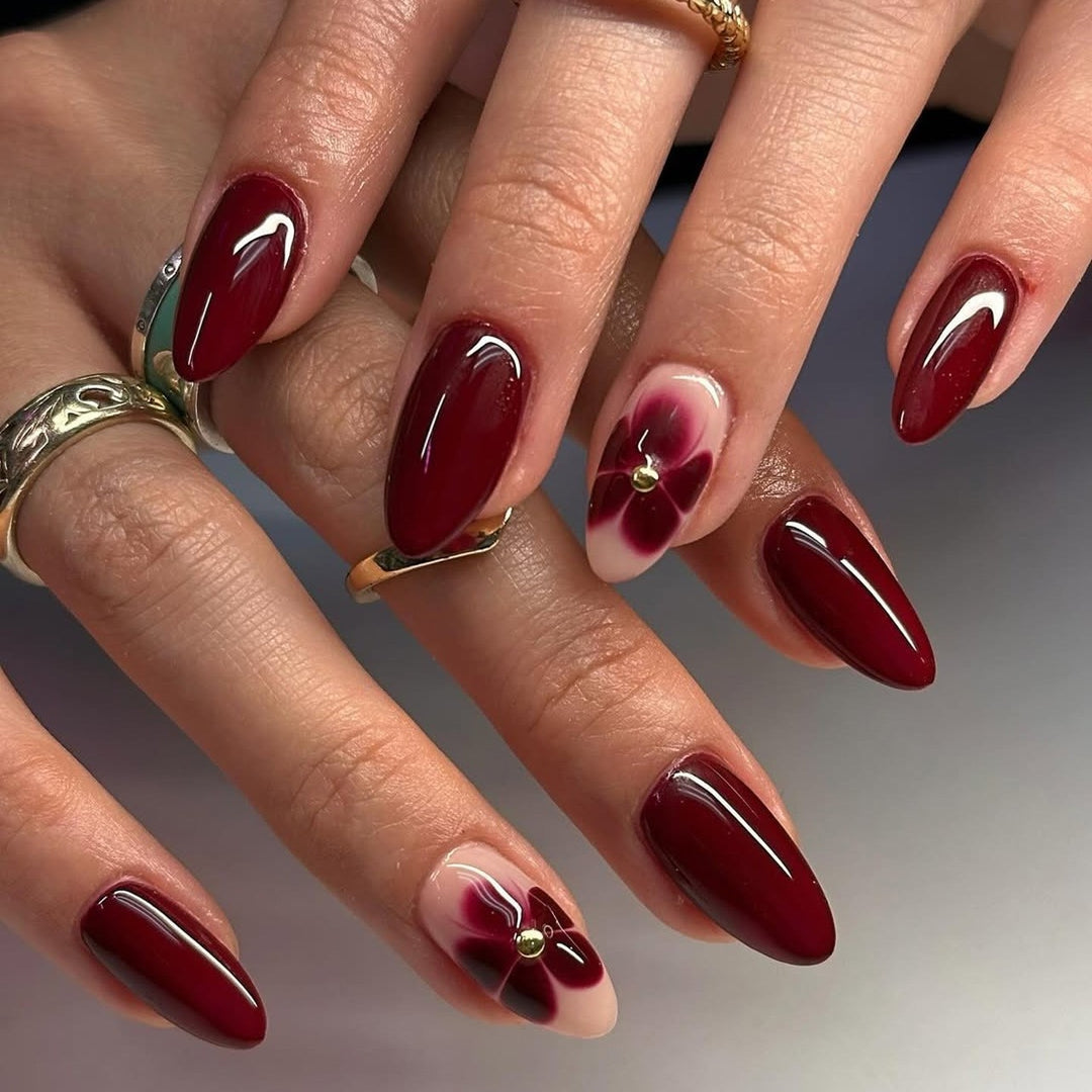 Elegant Floral Bow Press-On Nail Tips Bowlift