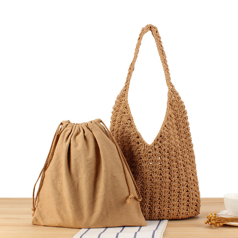 Fashionable mesh tote bag with elegant drawstring Bowlift