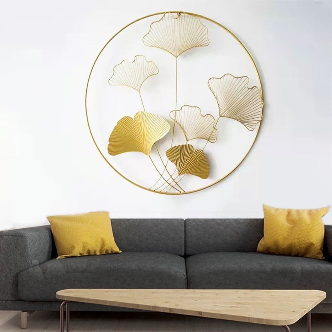 Elegant Ginkgo Leaf Decorative Wall Art Sculpture Bowlift