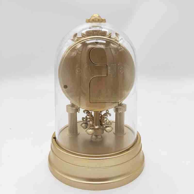 Classic table clock in elegant glass case Bowlift