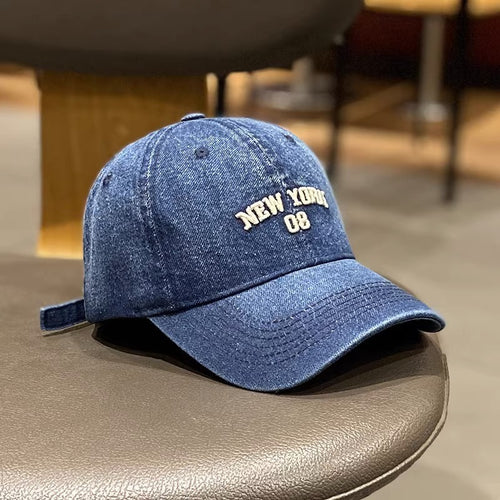 Women's Vintage-Inspired Denim Baseball Cap Bowlift