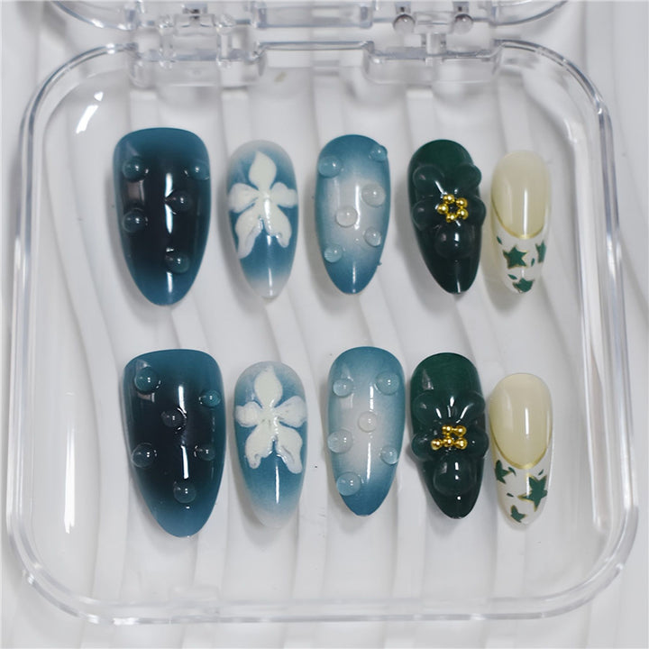 Artistic Cartoon-Themed Press-On Nail Art Set Bowlift