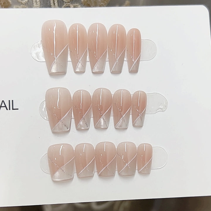 Artistic Marble-Effect Press-On Nails Bowlift