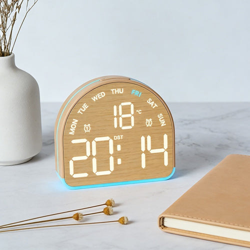 Digital alarm clock with temperature sensor and date display Bowlift