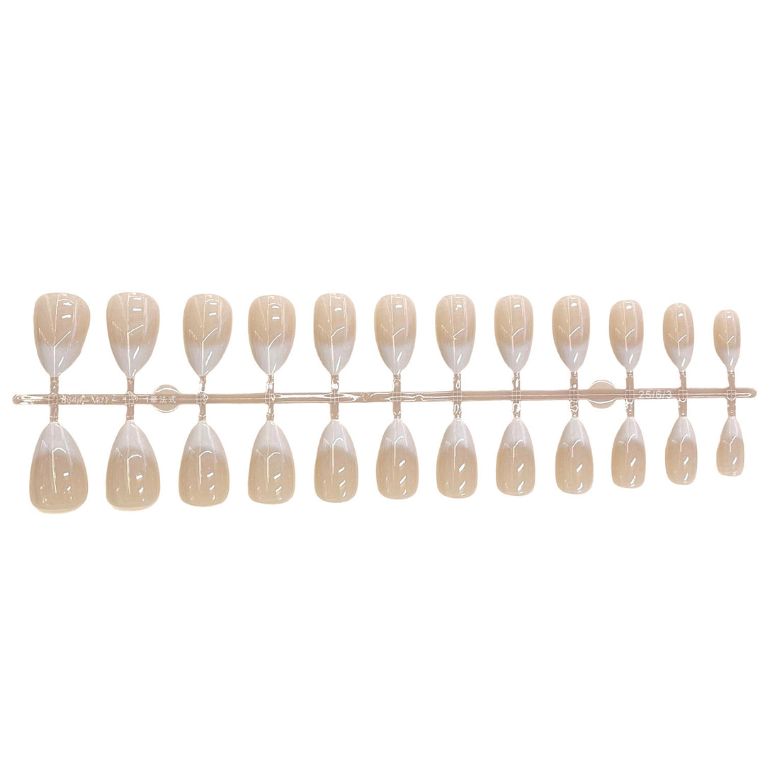 Natural French Tip Press-On Nail Set Bowlift