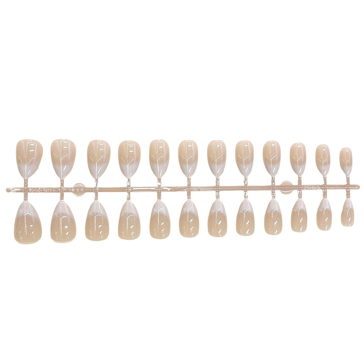 Natural French Tip Press-On Nail Set Bowlift