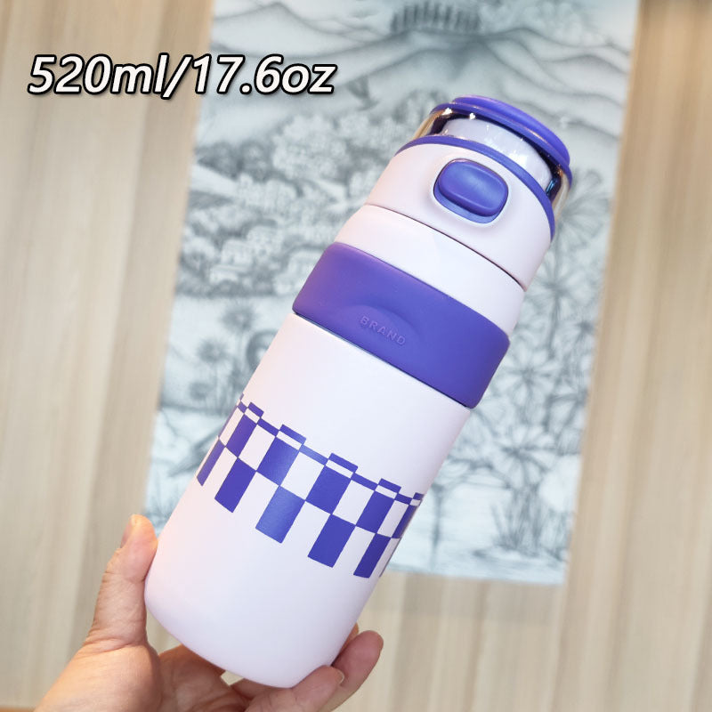 Women's BPA-free water bottle with innovative safety closure Bowlift