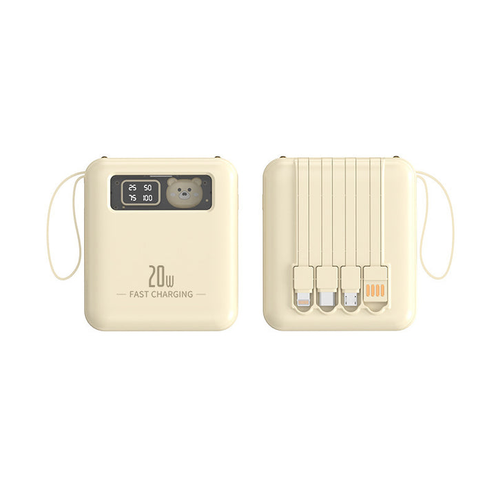 Portable power bank with integrated LED display and multifunctional charging ports Bowlift
