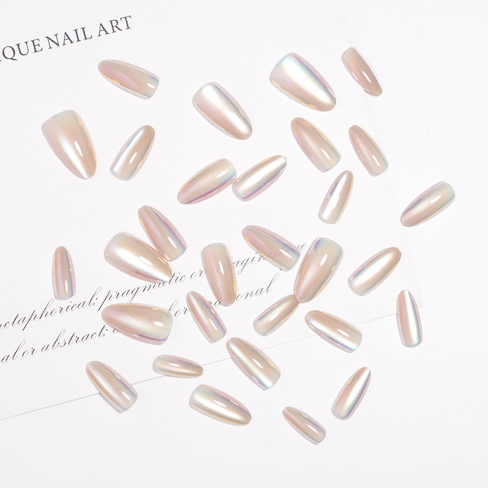 Iridescent Glossy Press-On Nail Set Bowlift