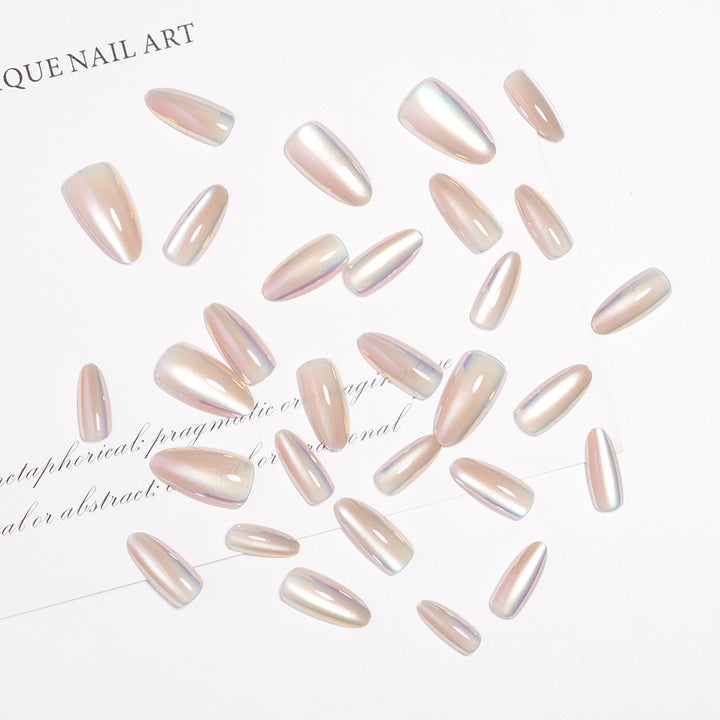 Iridescent Glossy Press-On Nail Set Bowlift