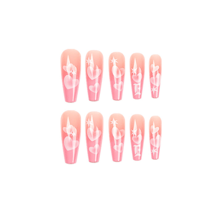 Artificial nail art with heart patterns Bowlift