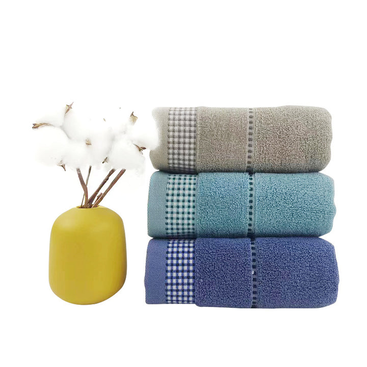 Terry Bath Towel with Fine Check Border Bowlift