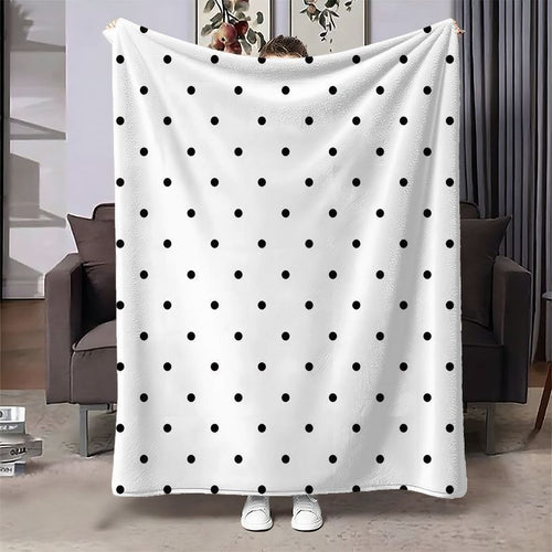 Cozy Polka Dot Fleece Throw Blanket