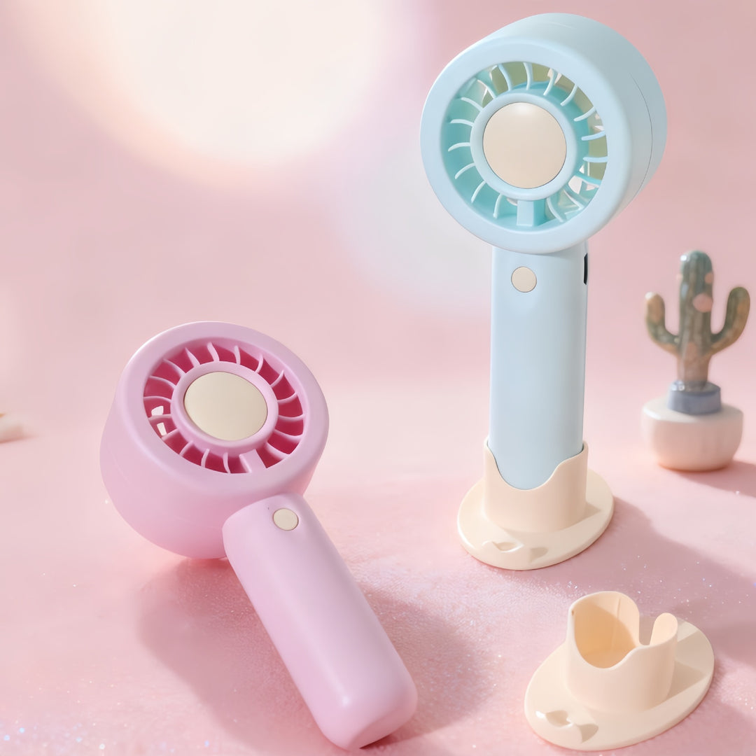 Women Portable Mini Fan with LED Lighting Bowlift