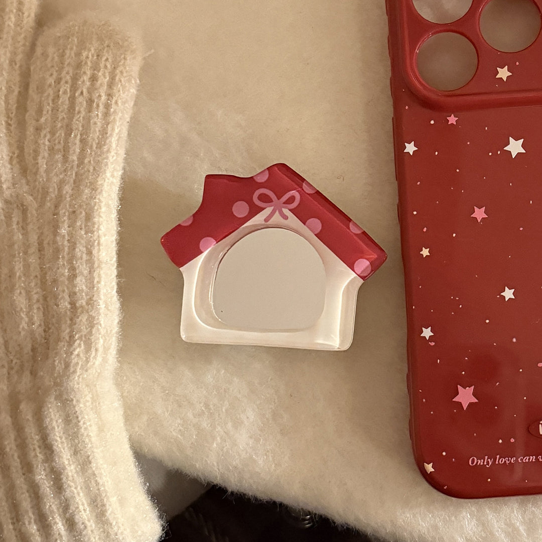 Hand mirror in cute house design Bowlift