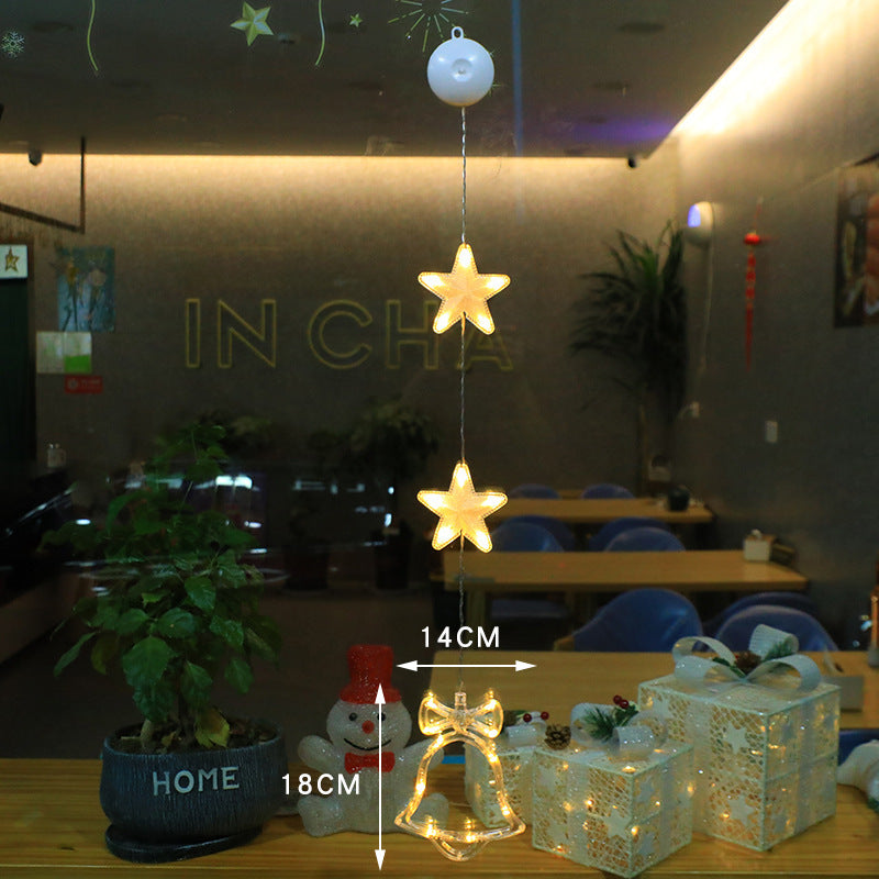 BowLift | Christmas 3pcs LED Light Star Hanging Tree Sucker Window Ornaments