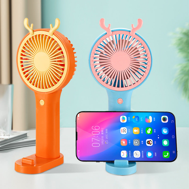 Unisex portable hand fan with smartphone holder Bowlift