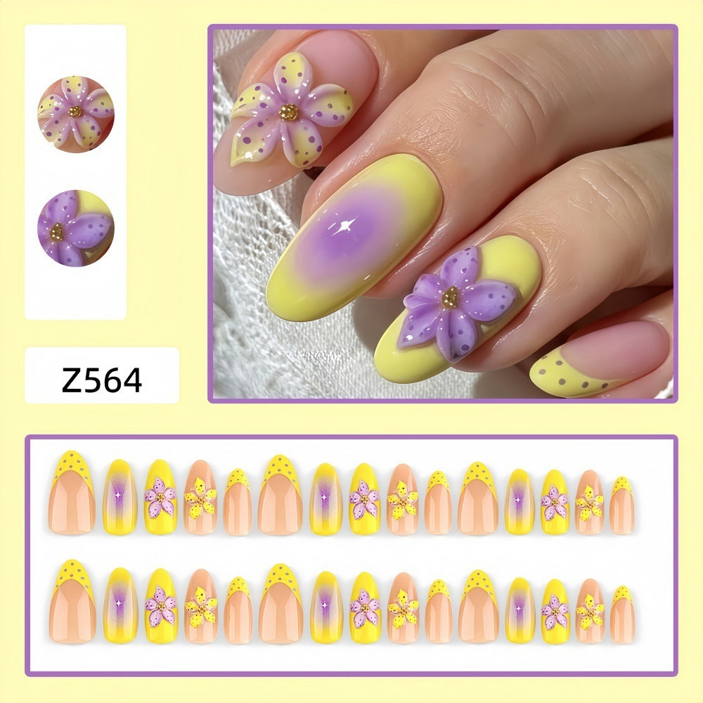 Premium Artificial Nails with intricate floral decorations Bowlift