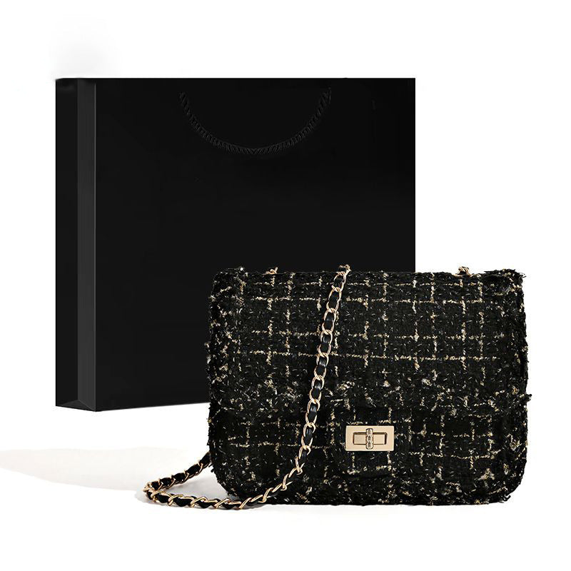 Elegant Tweed Shoulder Bag Bowlift