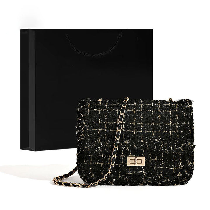 Elegant Tweed Shoulder Bag Bowlift