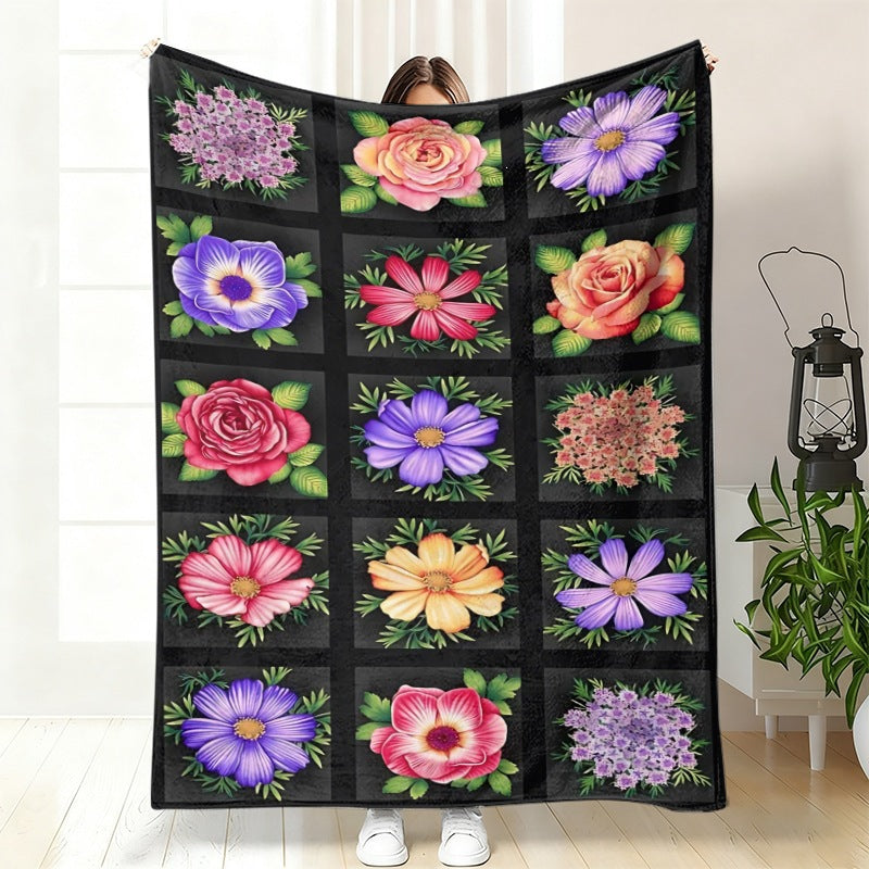 Decorative Floral Art Throw Blanket
