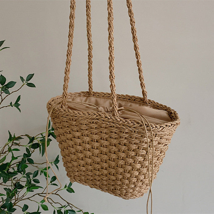 Hand-knotted straw tote bag Bowlift